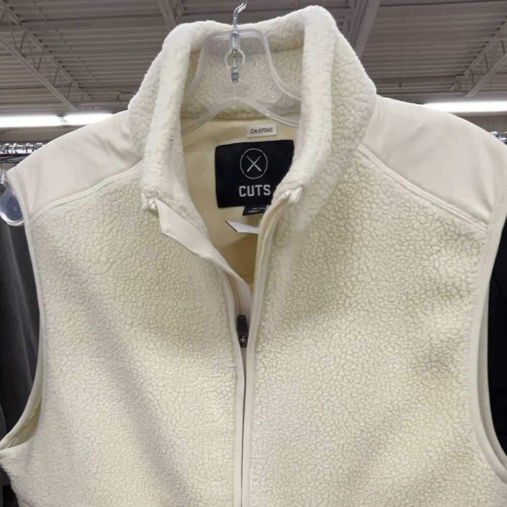 Cuts Clothing Cream Fleece Vest